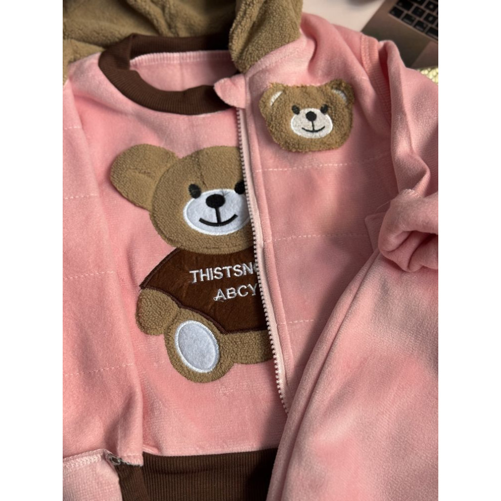 Костюм трійка Bear світло-рожевий 1574