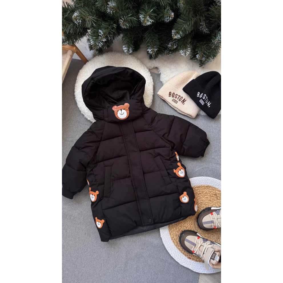 Пальто зимове дитяче Bear чорний 10639