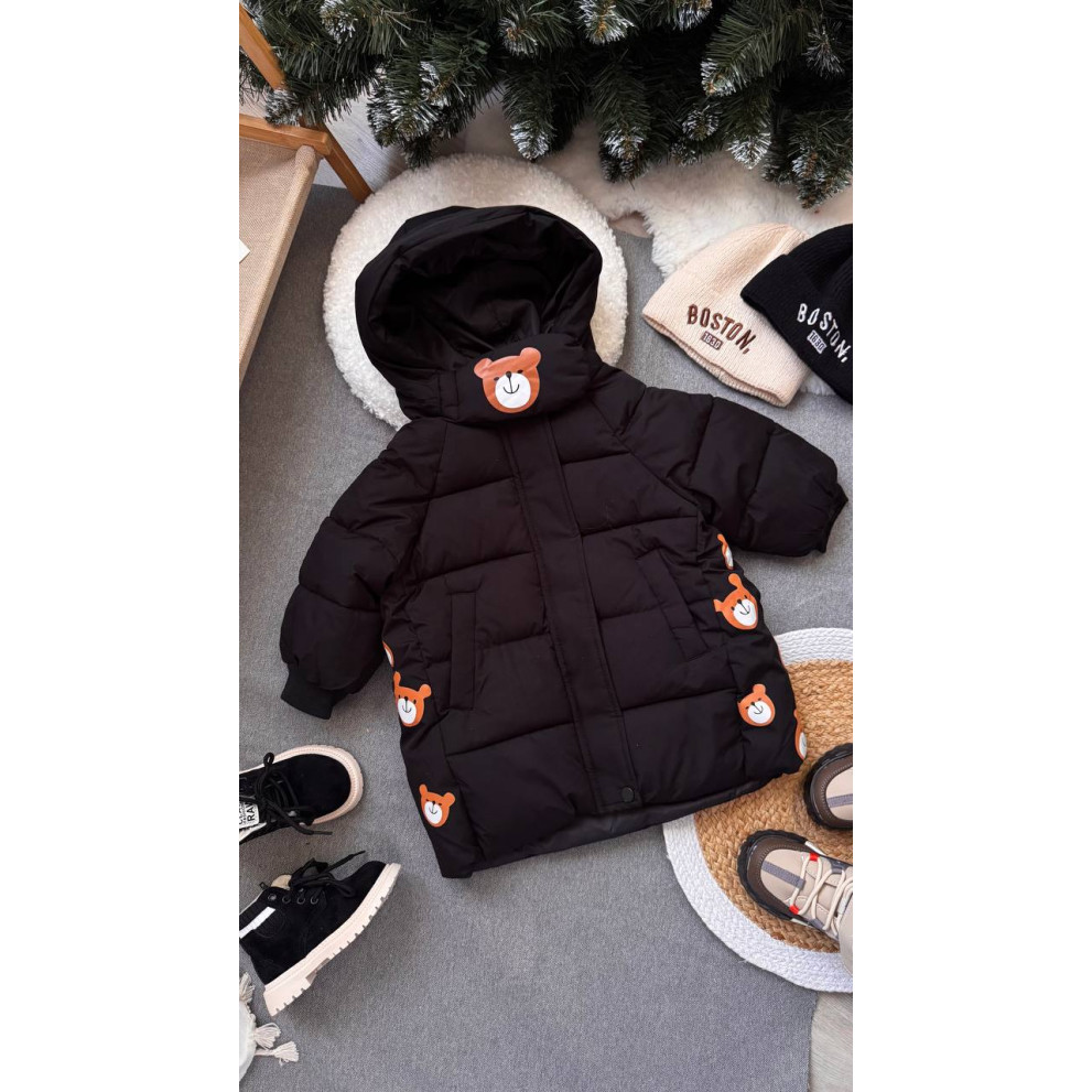 Пальто зимове дитяче Bear чорний 10639