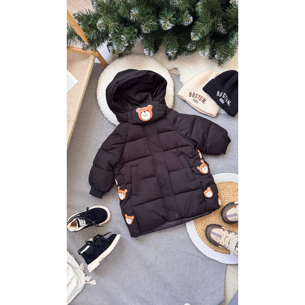 Пальто зимове дитяче Bear чорний 10639