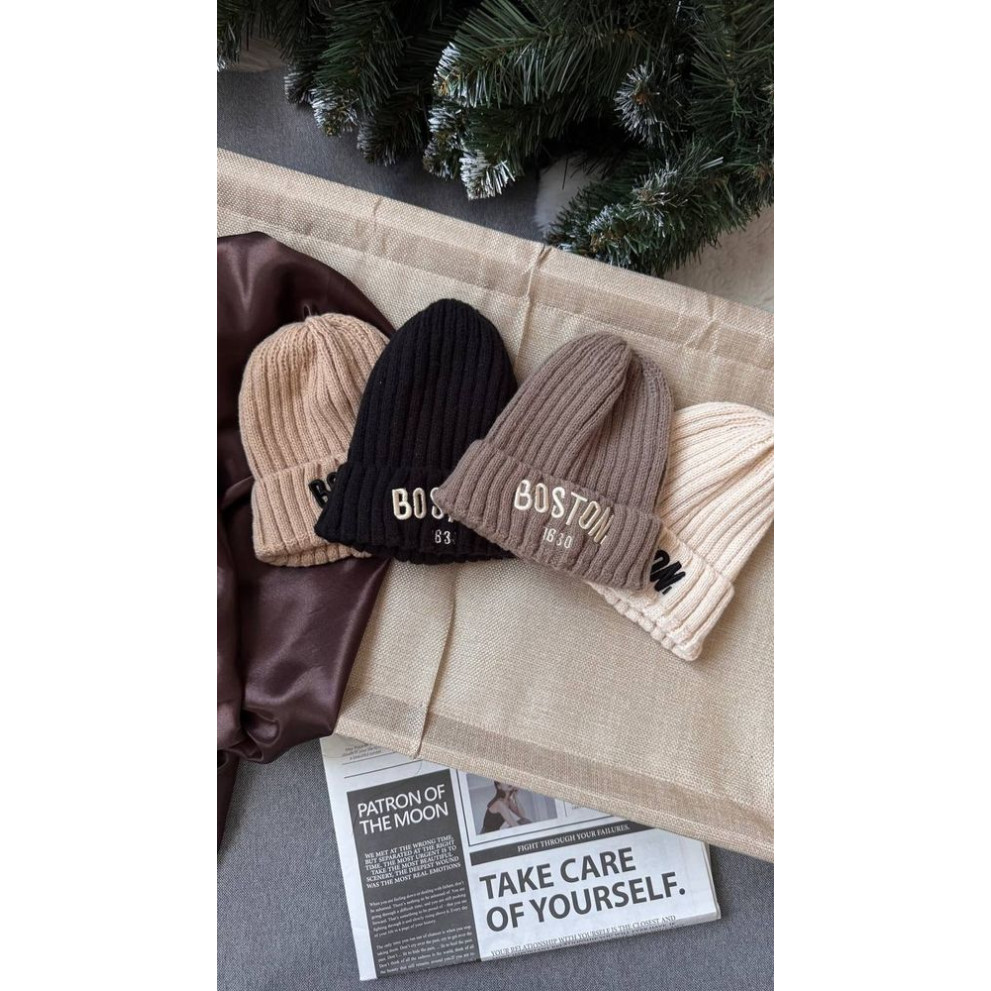 Шапка на весну Boston колір чорний 10696