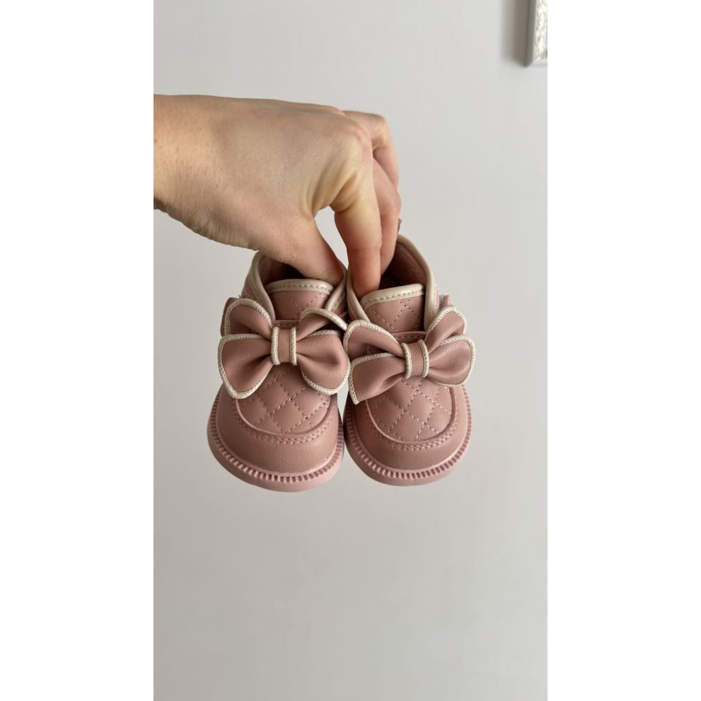 Демісезонні черевички для дівчинки стильні з бантиком колір рожевий 10717