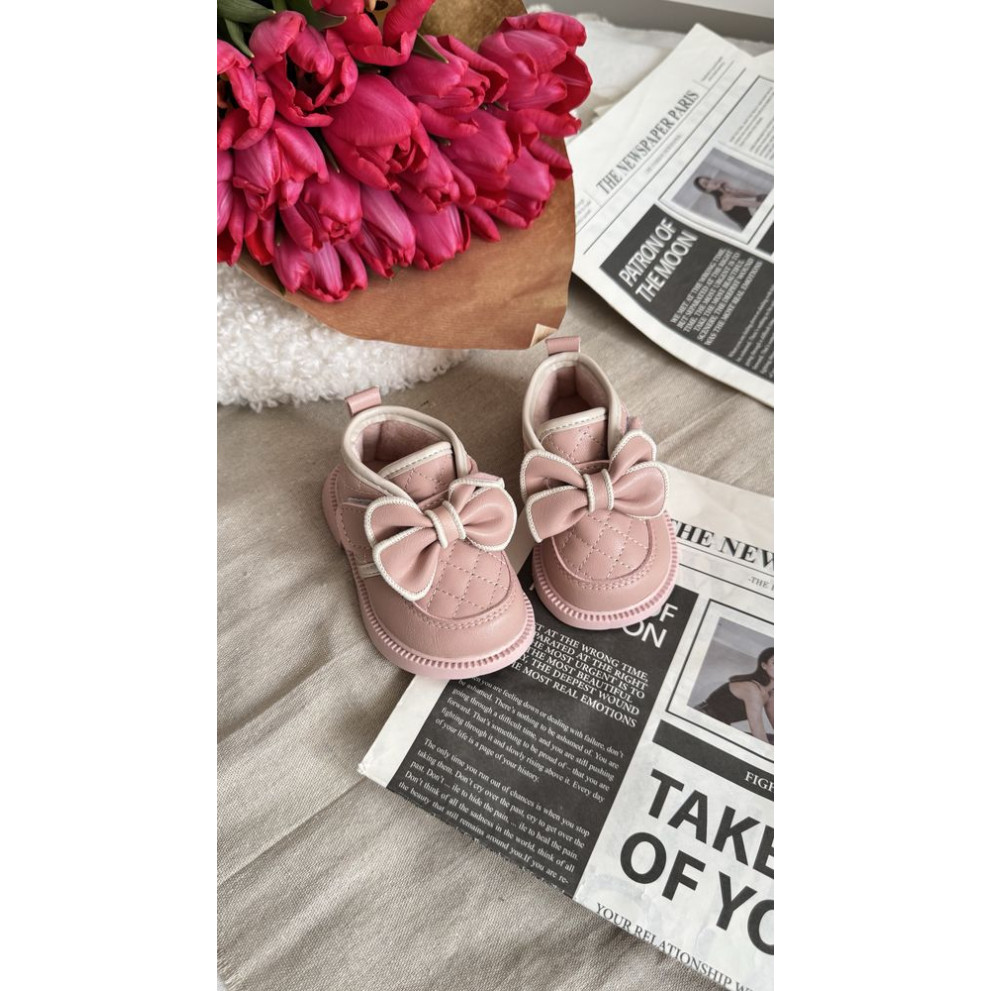 Демісезонні черевички для дівчинки стильні з бантиком колір рожевий 10717