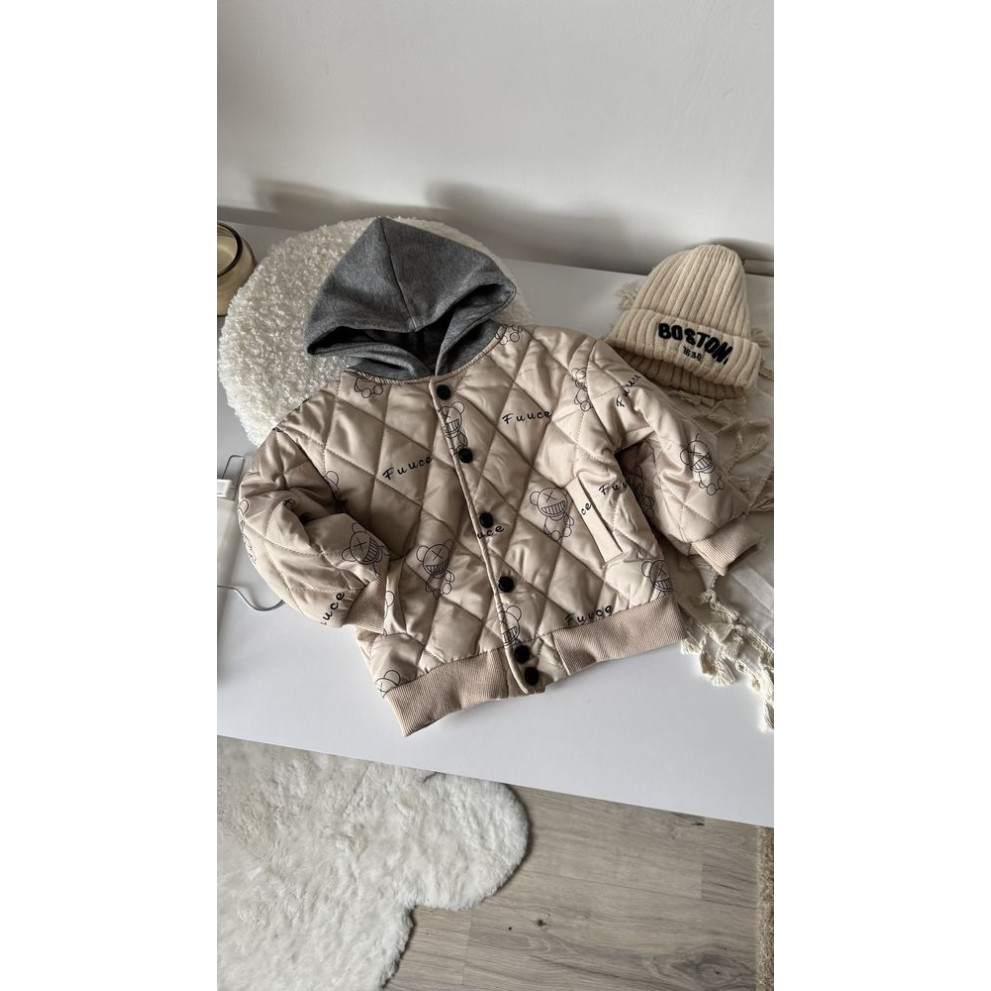 Бомбер для хлопчика Fuuce колір бежевий 10740