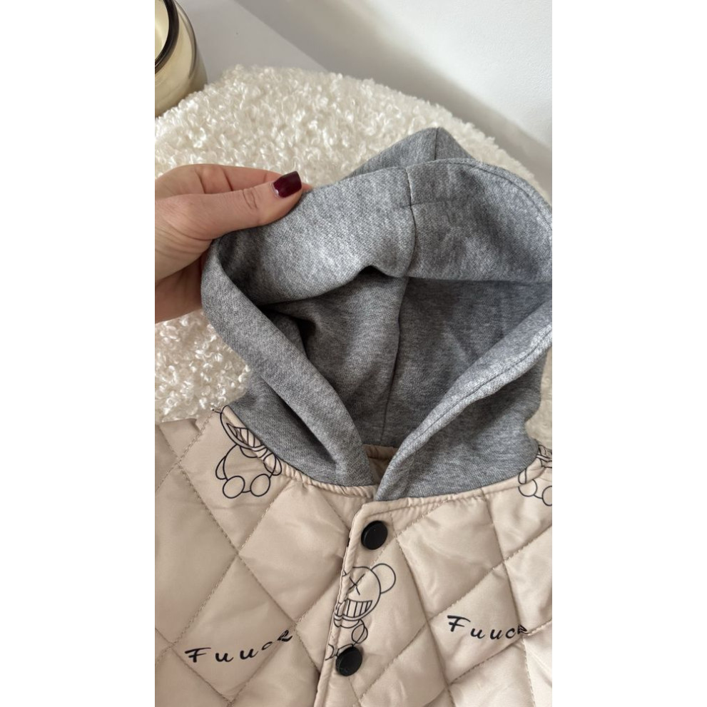 Бомбер для хлопчика Fuuce колір бежевий 10740