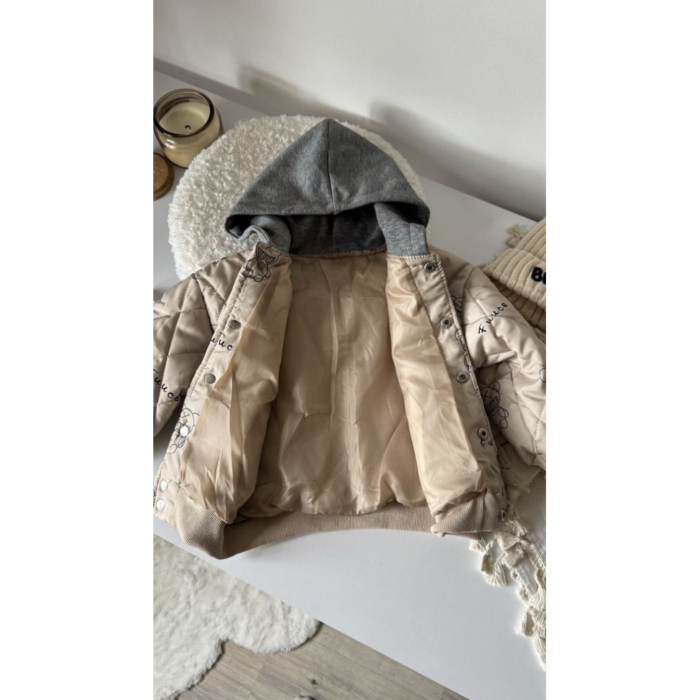 Бомбер для хлопчика Fuuce колір бежевий 10740