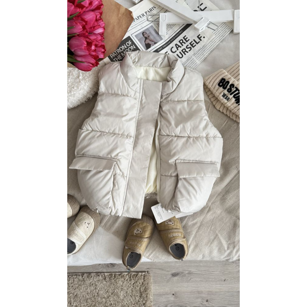 Жилетка демісезонна колір світлий бежевий 10923