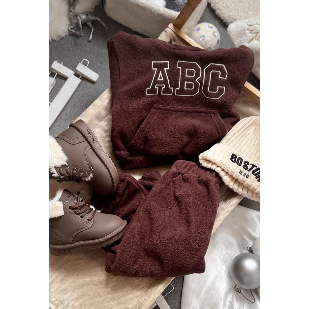 Костюм теплий флісовий Abc коричневий 10931