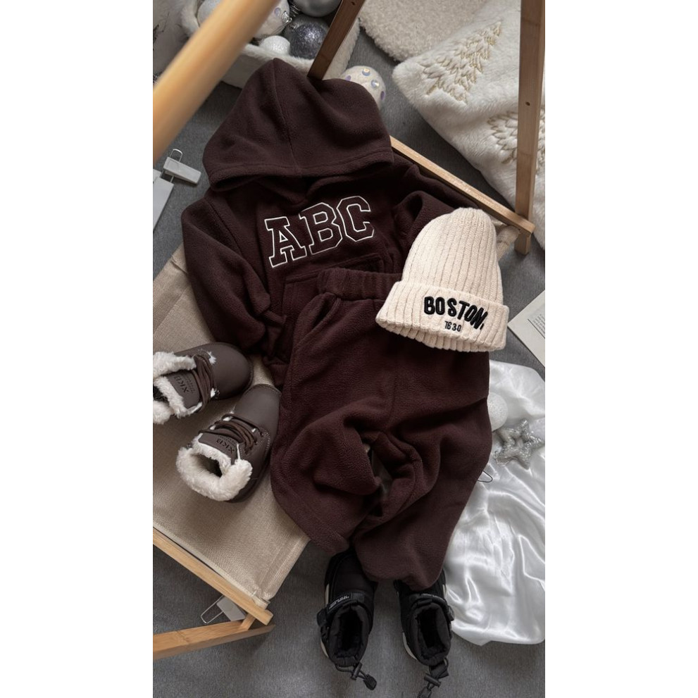 Костюм теплий флісовий Abc коричневий 10931