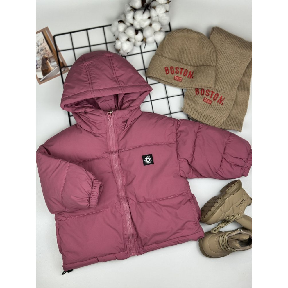 Куртка єврозима для дівчинки колір рожевий 10936