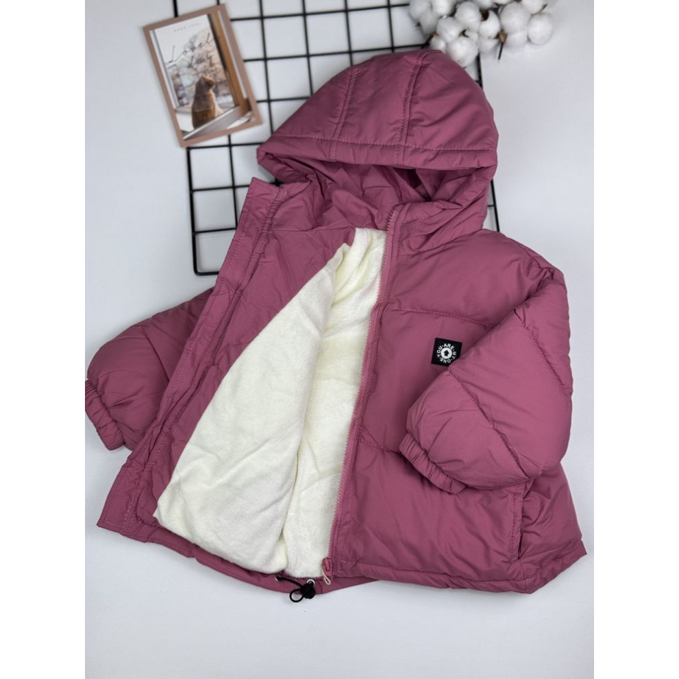 Куртка єврозима для дівчинки колір рожевий 10936