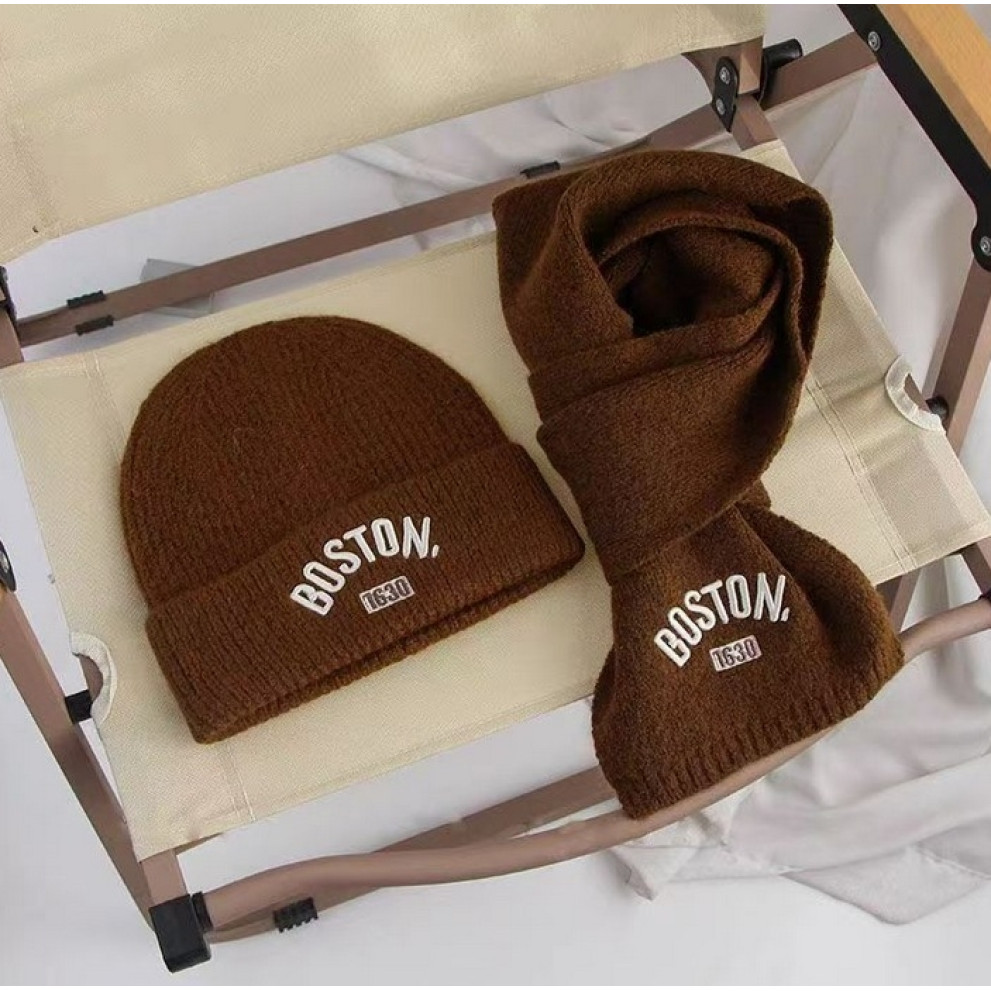 Комплект дитячий шапка і шарф Boston колір коричневий 10941