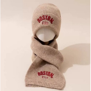 Комплект дитячий шапка і шарф Boston колір бежевий 10944