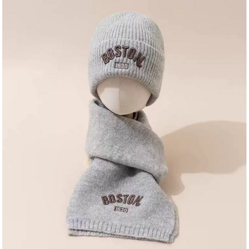 Комплект дитячий шапка і шарф Boston колір сірий 10945