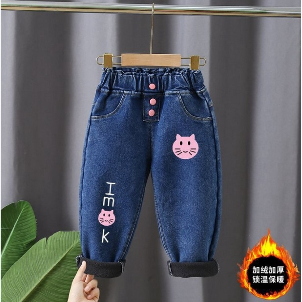 Джинси для дівчинки Imok утеплені  сині 10946