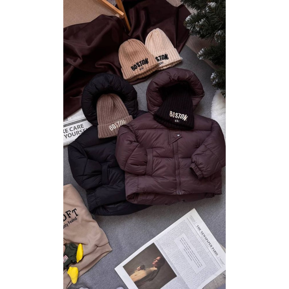 Стильна курточка для дівчинки колір шоколад 10951