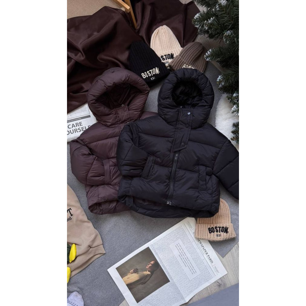 Стильна курточка для дівчинки колір чорний 10950