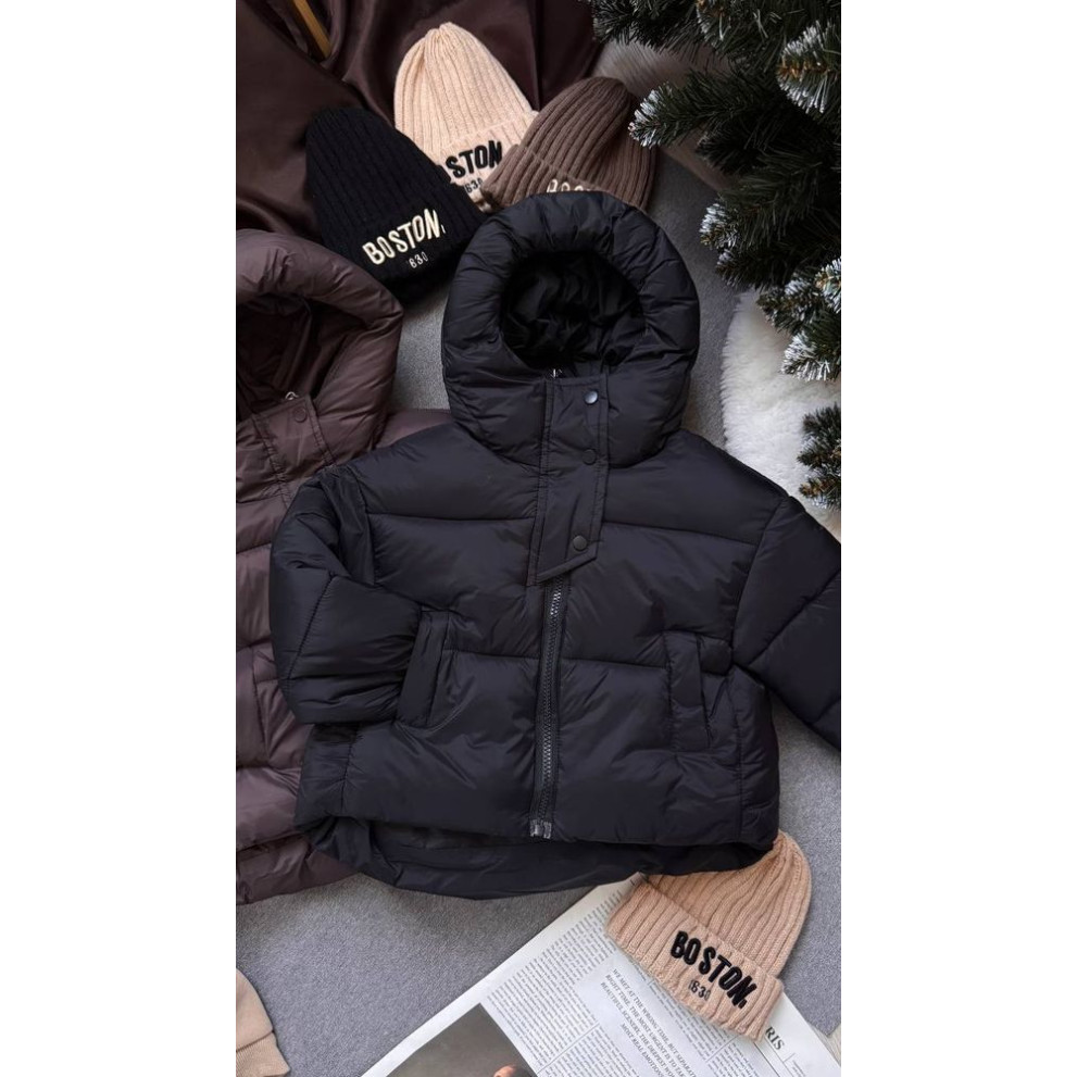 Стильна курточка для дівчинки колір чорний 10950