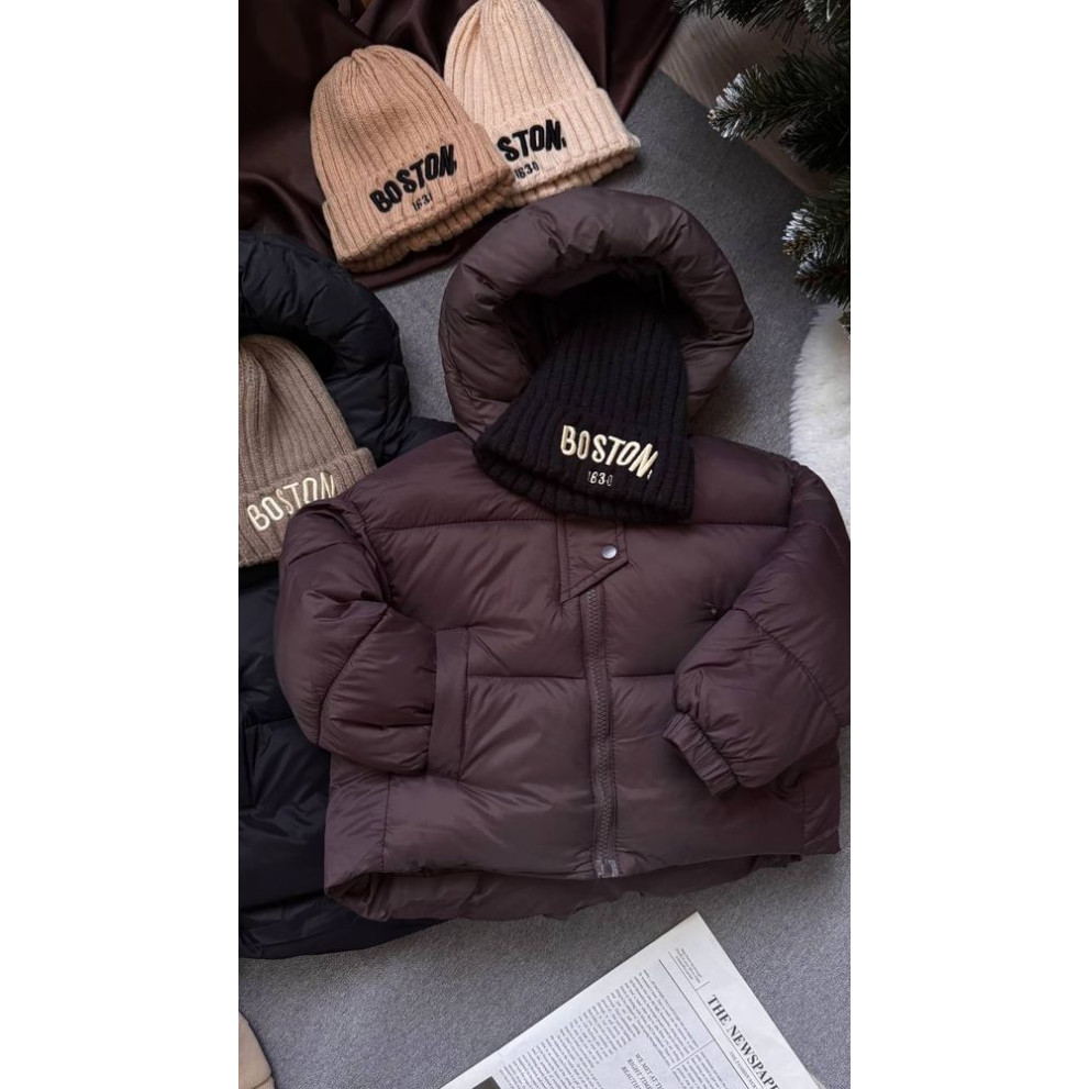 Стильна курточка для дівчинки колір шоколад 10951