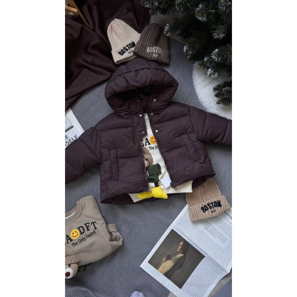 Стильна курточка для дівчинки колір шоколад 10951