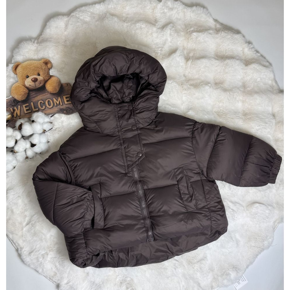 Стильна курточка для дівчинки колір шоколад 10951