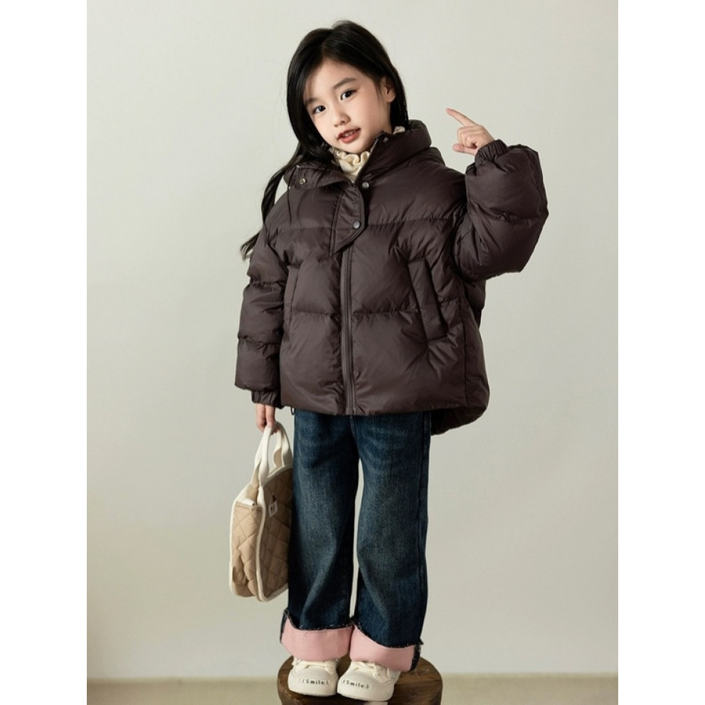 Стильна курточка для дівчинки колір шоколад 10951