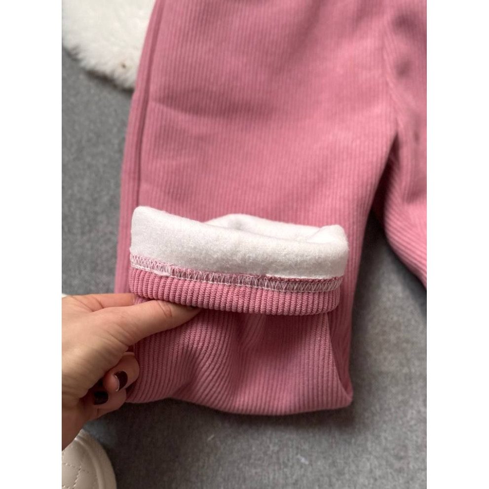 Штани утеплені вельветові для дівчинки колір рожевий 10952