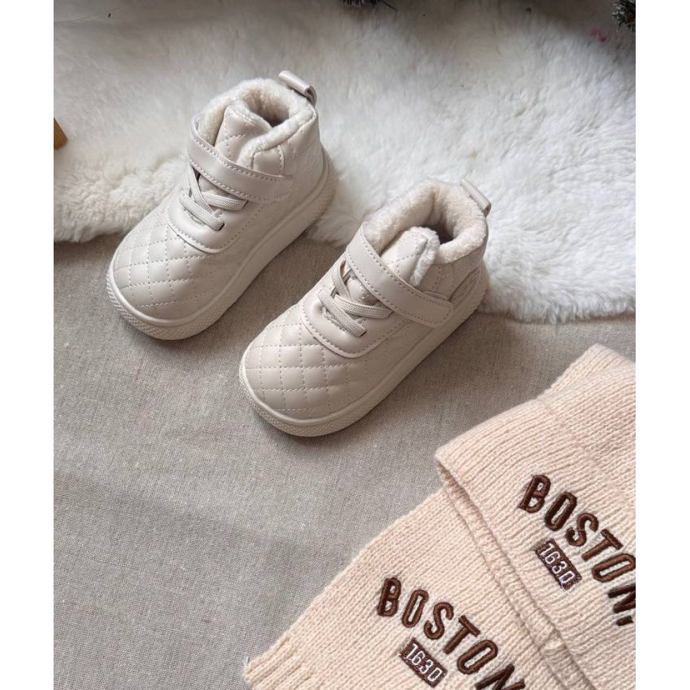 Дитячі черевики колір світлий молочний 10955