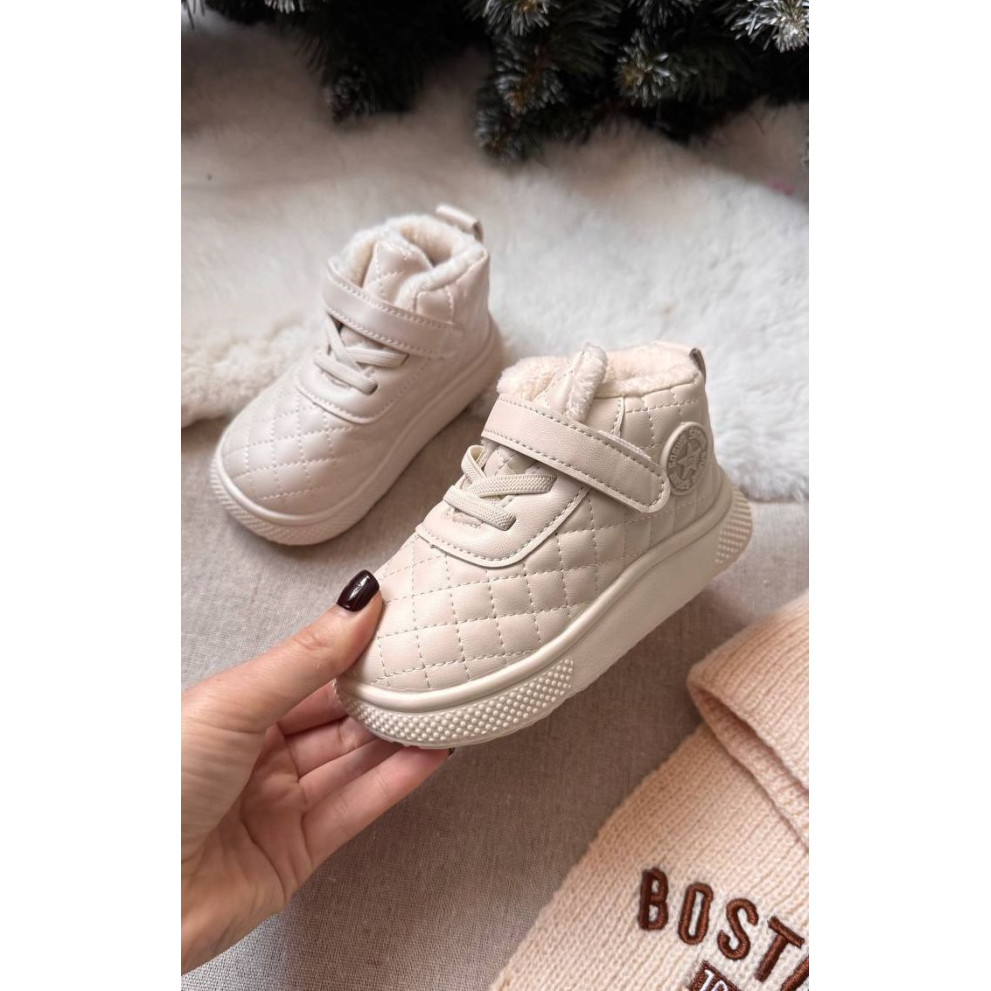 Дитячі черевики колір світлий молочний 10955