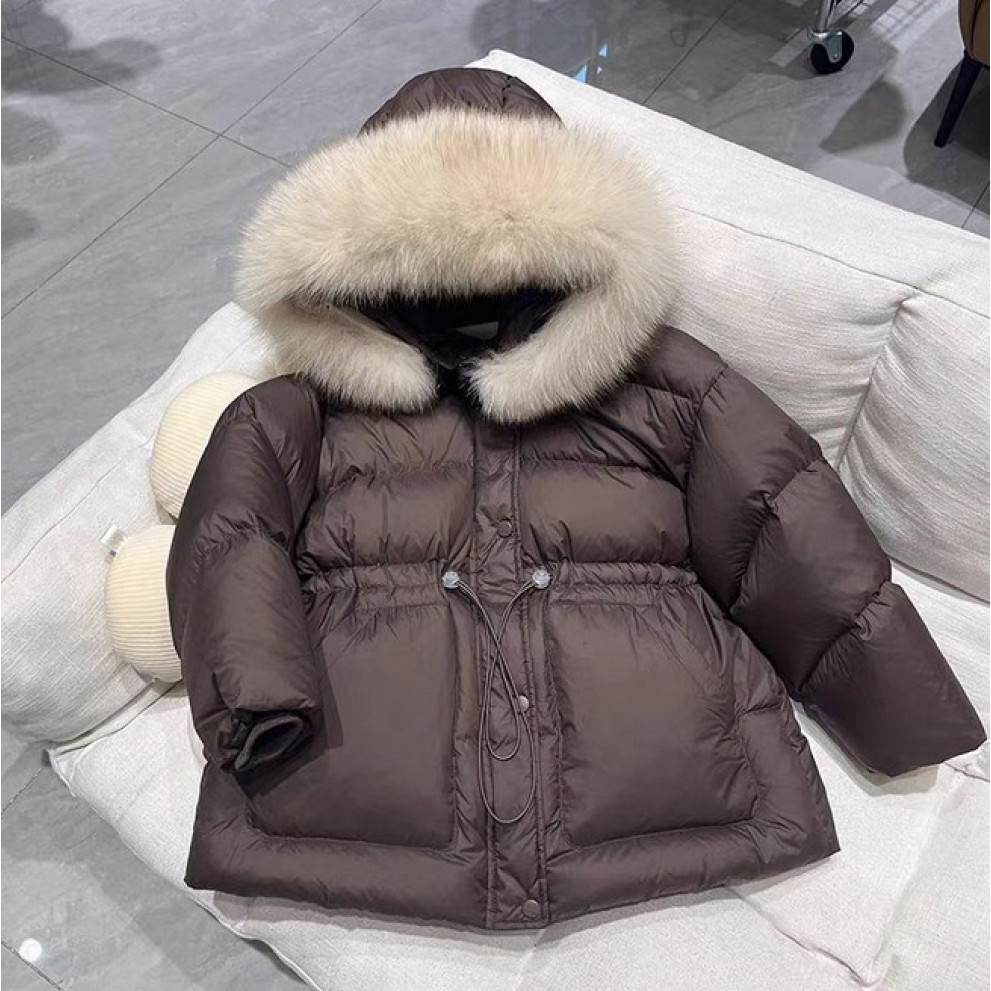 Куртка подовжена для дівчинки колір шоколад 10958 