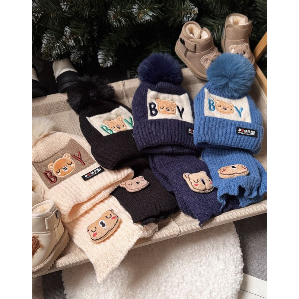 Шапка і шарф комплект зимовий Boy 10971