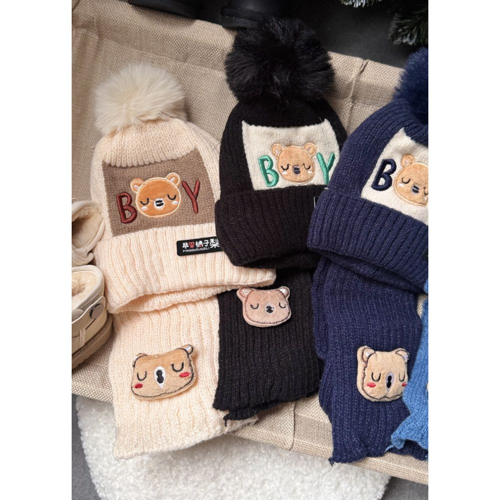 Шапка і шарф комплект зимовий Boy 10971