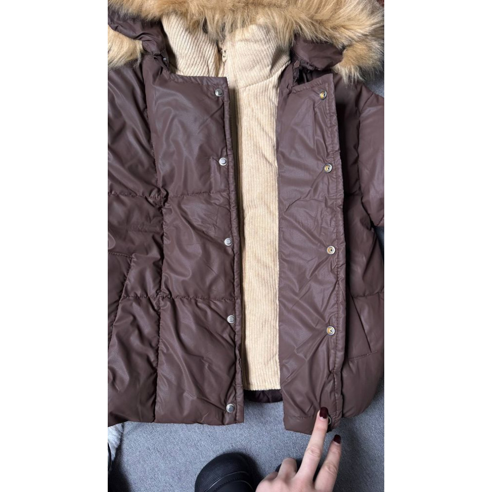 Стильна дитяча куртка для холодної осені та єврозими для хлопчика колір коричневий 10978