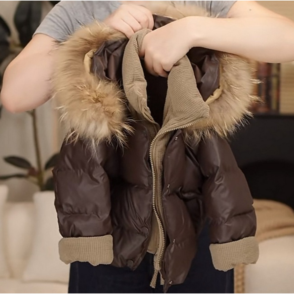 Стильна дитяча куртка для холодної осені та єврозими для хлопчика колір коричневий 10978