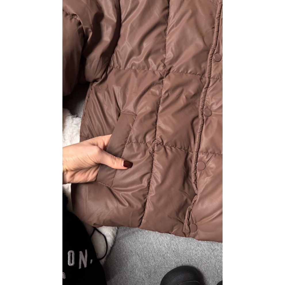 Стильна дитяча куртка для холодної осені та єврозими для хлопчика колір коричневий 10978