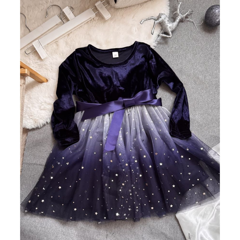 Нарядна сукня для дівчинки  з градієнтом колір синій 10980