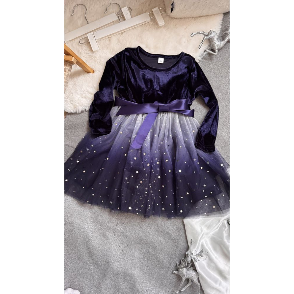 Нарядна сукня для дівчинки  з градієнтом колір синій 10980