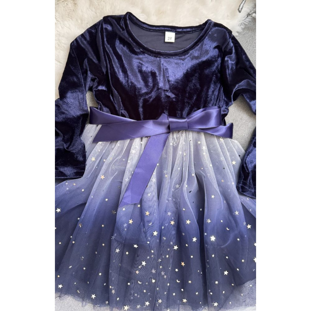 Нарядна сукня для дівчинки  з градієнтом колір синій 10980