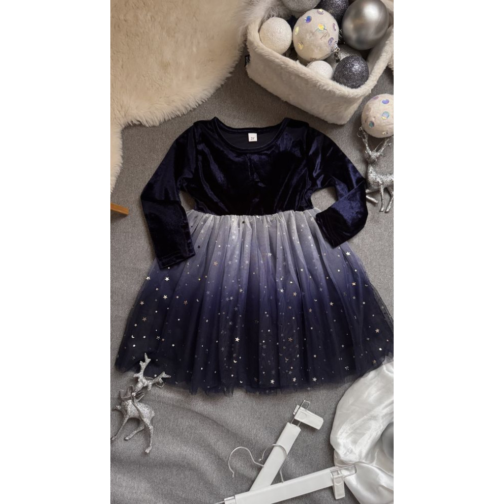 Нарядна сукня для дівчинки  з градієнтом колір синій 10980