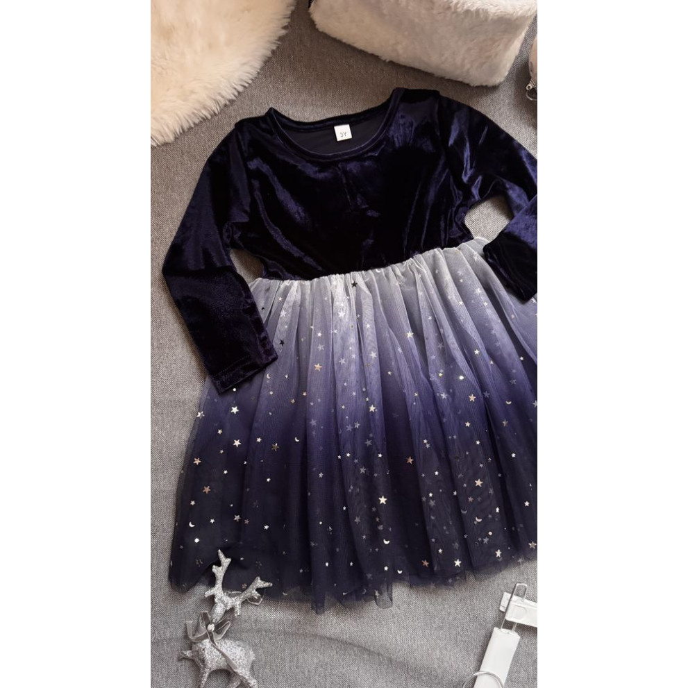 Нарядна сукня для дівчинки  з градієнтом колір синій 10980