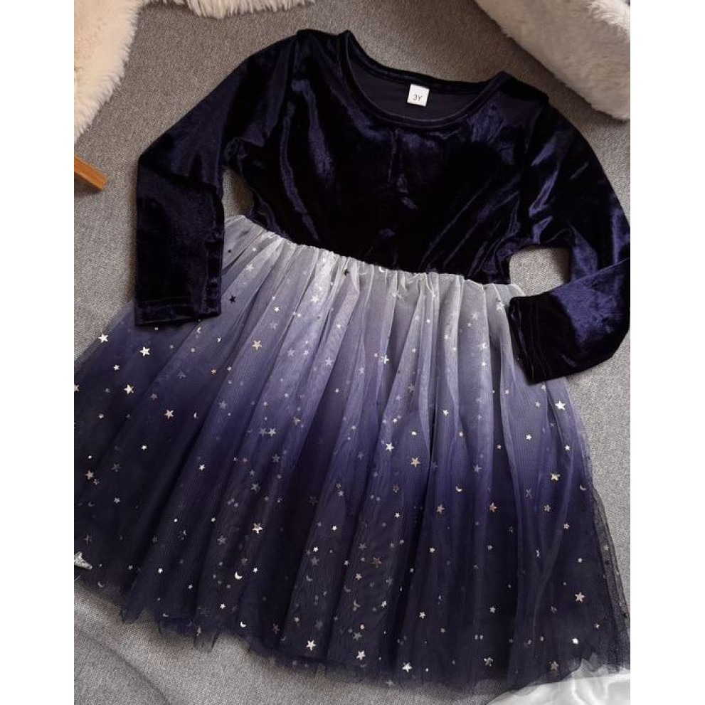 Нарядна сукня для дівчинки  з градієнтом колір синій 10980