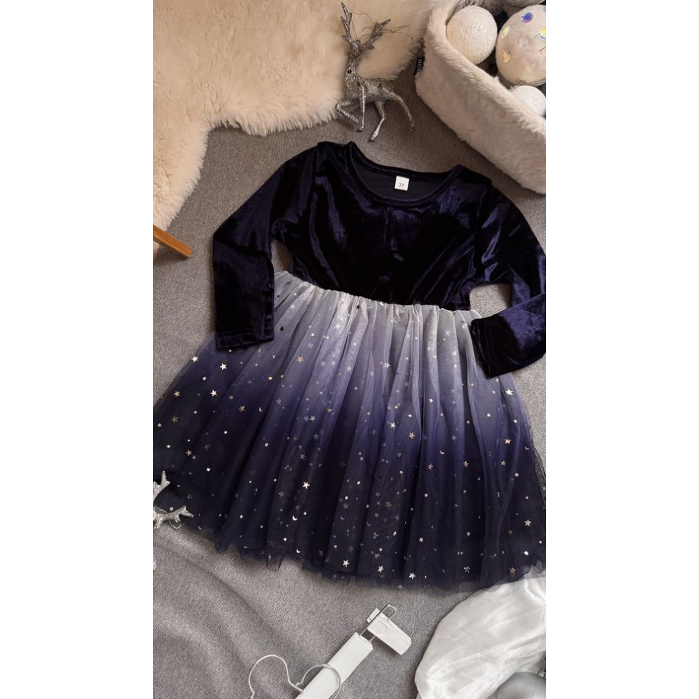 Нарядна сукня для дівчинки  з градієнтом колір синій 10980