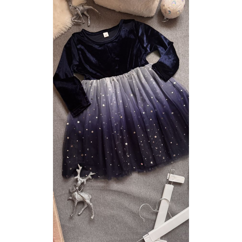 Нарядна сукня для дівчинки  з градієнтом колір синій 10980