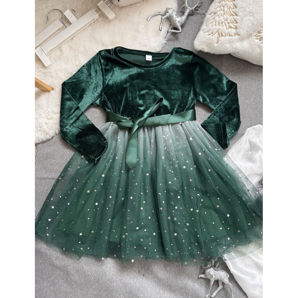 Нарядна сукня для дівчинки  з градієнтом колір зелений 10981