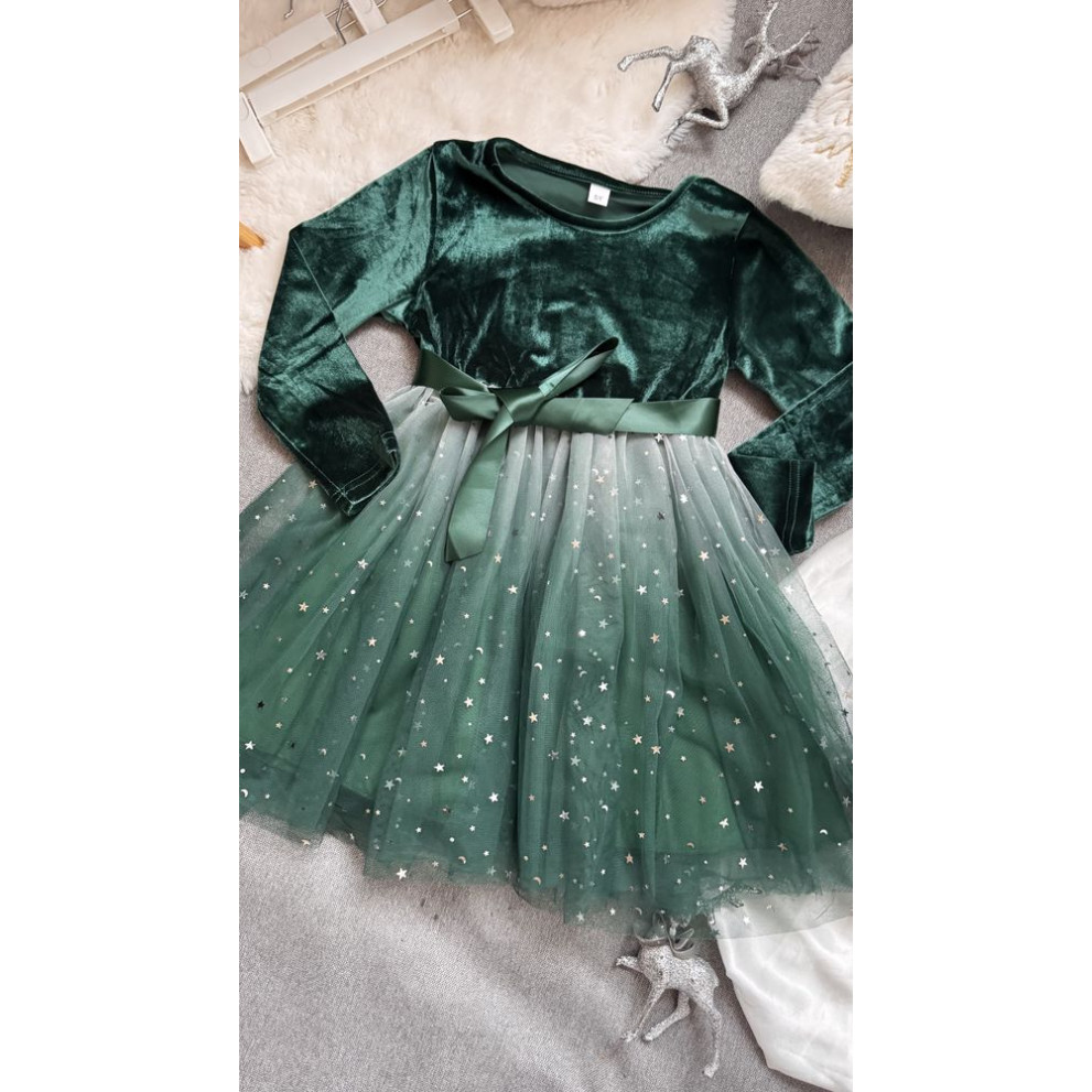 Нарядна сукня для дівчинки  з градієнтом колір зелений 10981