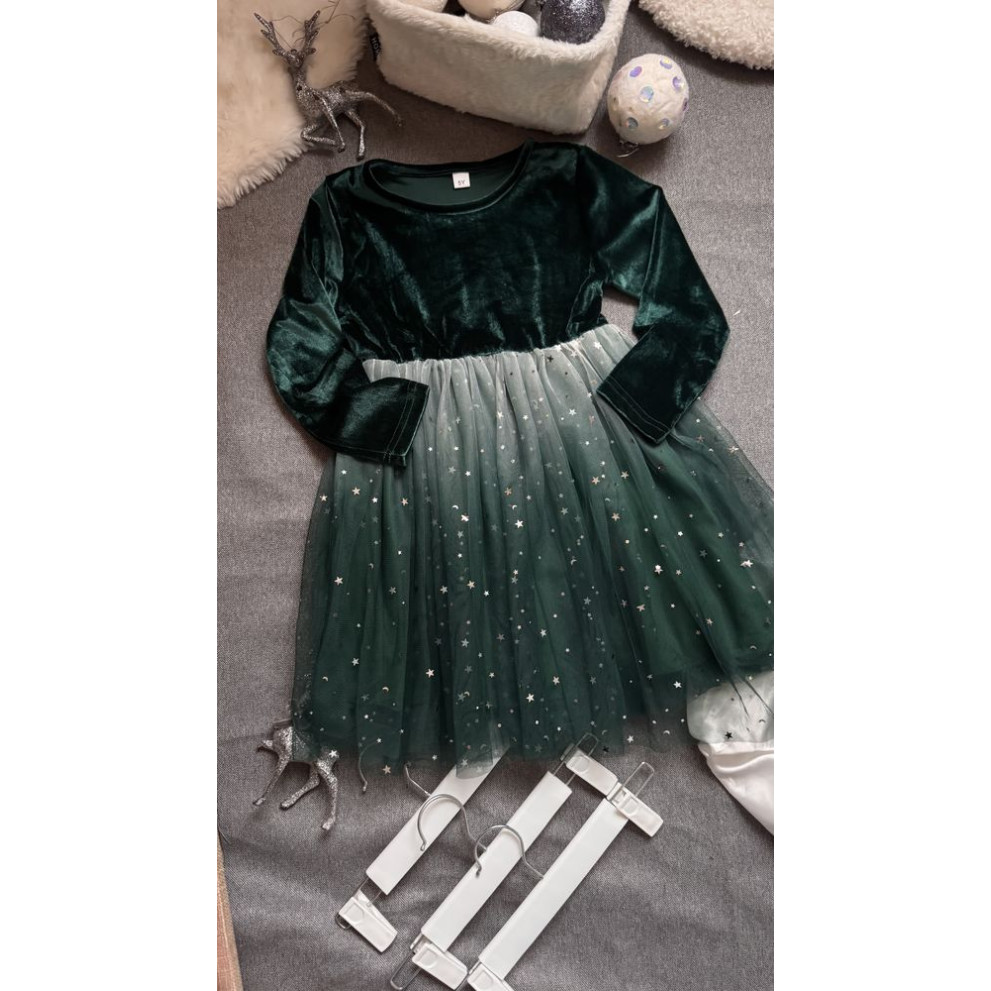 Нарядна сукня для дівчинки  з градієнтом колір зелений 10981