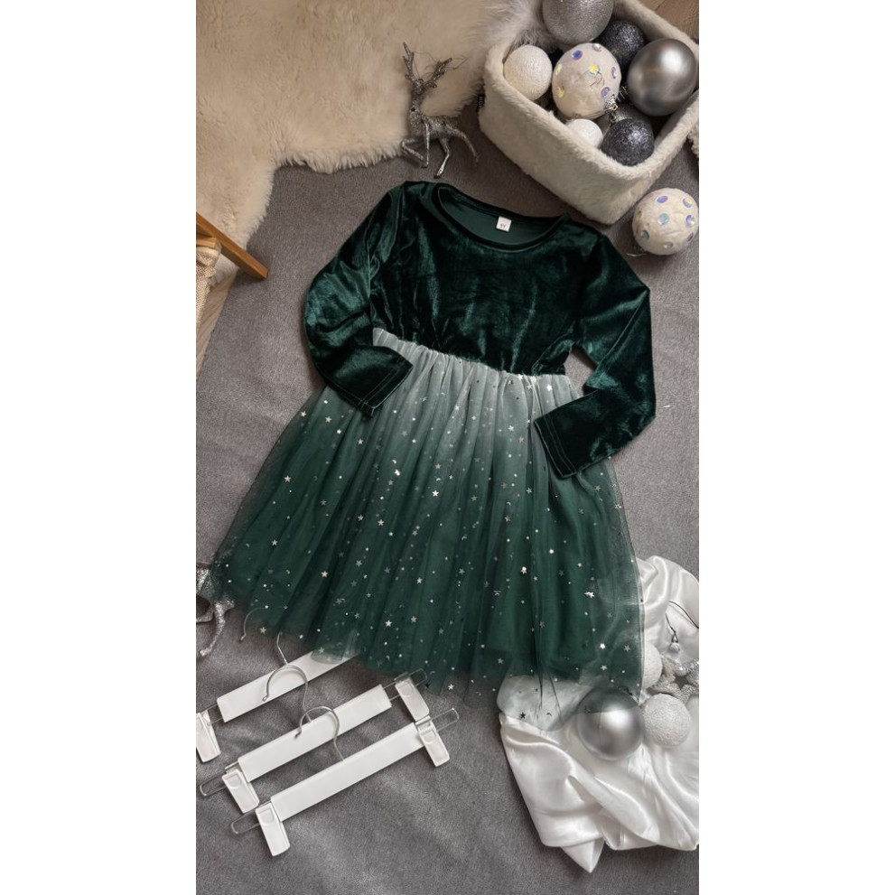 Нарядна сукня для дівчинки  з градієнтом колір зелений 10981