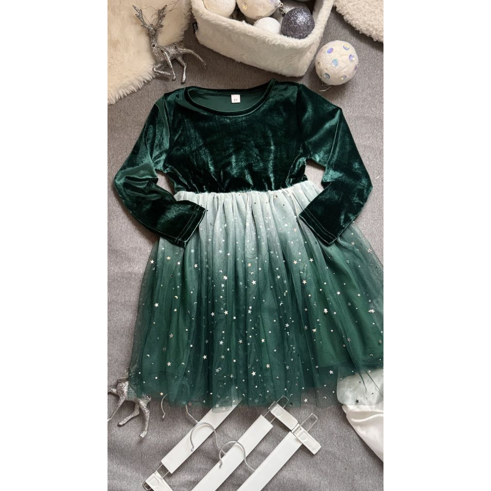 Нарядна сукня для дівчинки  з градієнтом колір зелений 10981