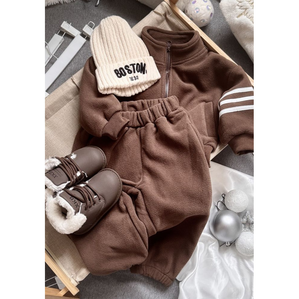 Костюм утеплений спортивний для хлопчика колір коричневий 10984