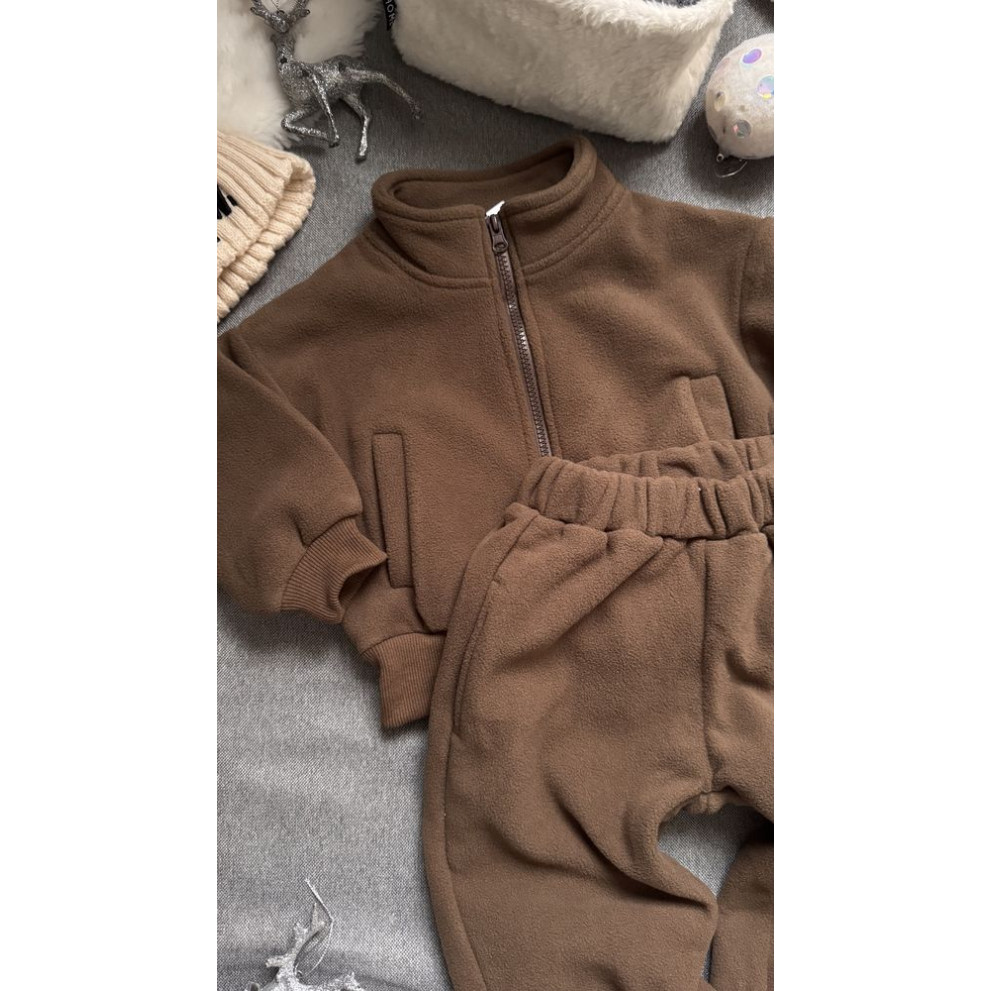 Костюм утеплений спортивний для хлопчика колір коричневий 10984